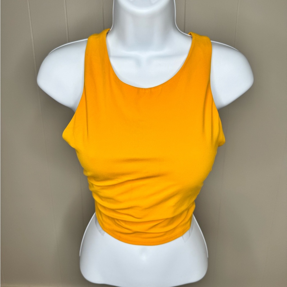 Athleta  Yellow Crop Top with built in bra
